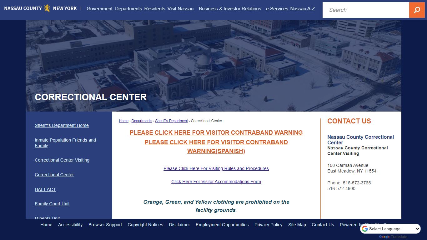 Correctional Center - Nassau County, NY - Official Website